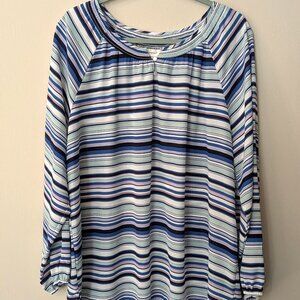 CJ Banks Women's Striped Long Sleeve Blouse – Size 1X